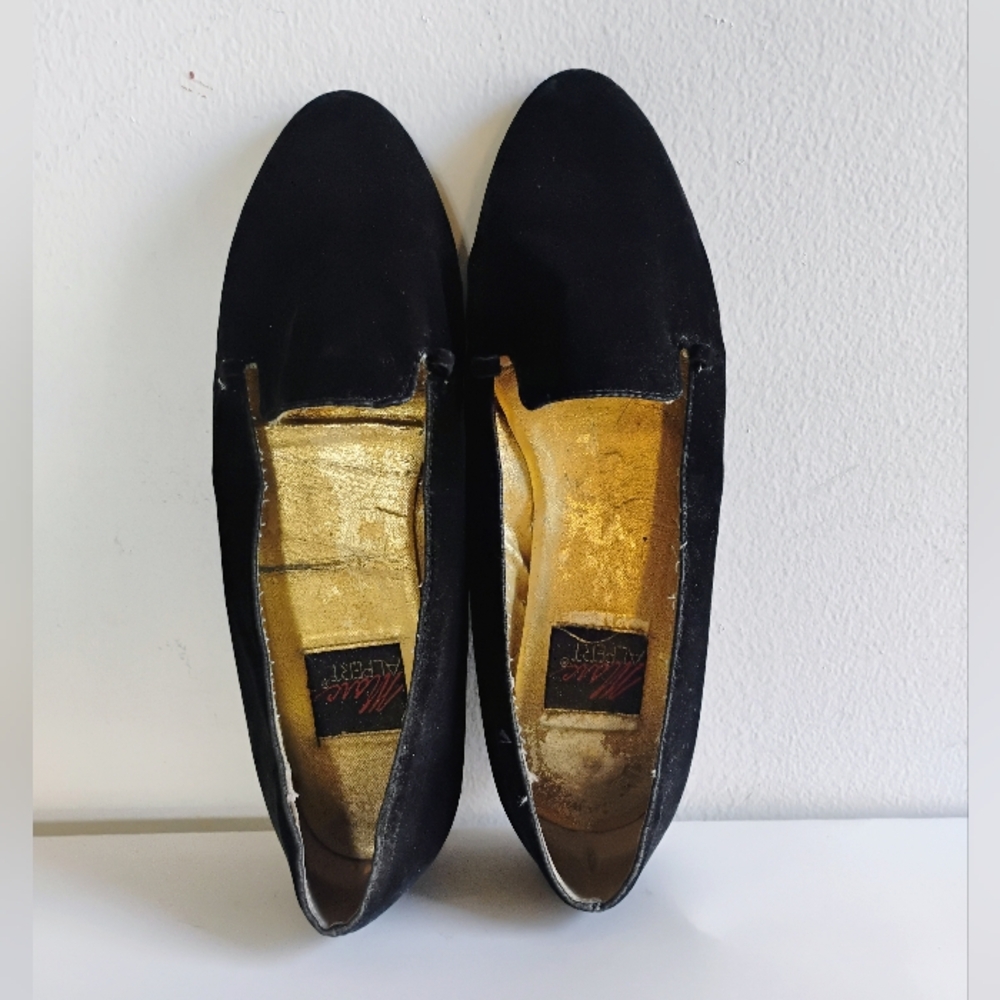 Rare Velvet Black Vintage Flats